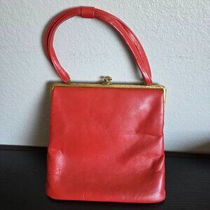 Vintage Jane Shilton Purse Bag Genuine Leather Made in England Dull Orange
